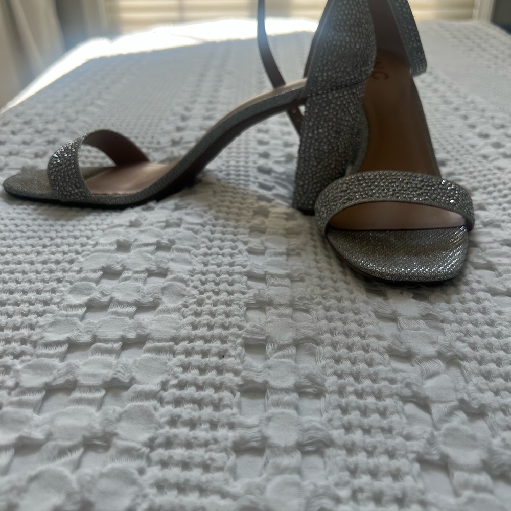Glamorous Silver Heeled Sandals
